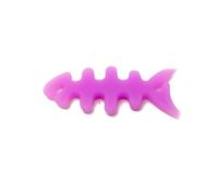 SYSTEM-S Cavi Manager Wrap Avvolgicavo a forma di pesce, in silicone, protezione per cavi per cuffie, colore viola
