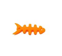 SYSTEM-S Cavi Manager Wrap Avvolgicavo a forma di pesce, in silicone, protezione per cavi per cuffie, colore arancione