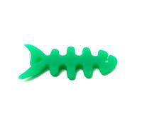 SYSTEM-S Cavi Manager Wrap Avvolgicavo a forma di pesce, in silicone, protezione per cavi per cuffie, colore verde