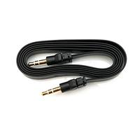 System-S Cavo audio 100 cm stereo AUX jack 3,5 mm maschio a maschio piatto in nero