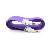 System-S Cavo audio 100 cm stereo AUX jack 3,5 mm maschio a maschio piatto in viola
