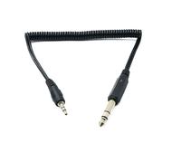 System-S Cavo audio 60 cm stereo TRS 6,35 mm jack maschio a spina 3,5 mm adattatore a spirale