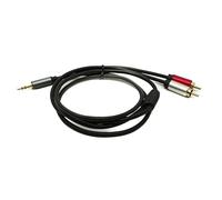System-S Cavo audio RCA 2 RCA 100 cm maschio a jack AUX 3,5 mm 3 pin adattatore