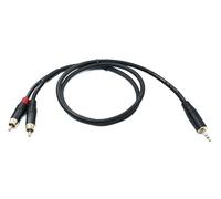 SYSTEM-S Cavo audio RCA 2 RCA 100 cm maschio a jack AUX 3,5 mm adattatore maschio a 3 poli