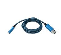 System-S Cavo audio USB 100 cm 3,5 mm jack femmina a spina 2.0 tipo A adattatore AUX intrecciato blu