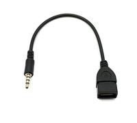SYSTEM-S Cavo audio USB 20 cm 3,5 mm Jack maschio a 2.0 tipo A femmina AUX in nero