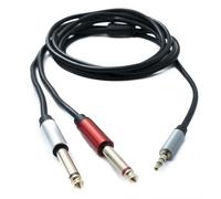 System-S Cavo audio Y 2 m stereo TRS 3,5 mm maschio a 2 X 6,35 mm jack TS adattatore