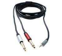 System-S Cavo audio Y 3 m stereo TRS 3,5 mm maschio a 2 X 6,35 mm jack TS adattatore