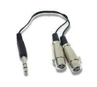 SYSTEM-S Cavo audio a Y da 30 cm AUX 6,35 mm TRS maschio a 2 XLR 3 pin femmina