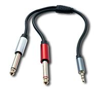 System-S Cavo audio Y 30 cm stereo TRS 3,5 mm maschio a 2 X 6,35 mm jack TS adattatore