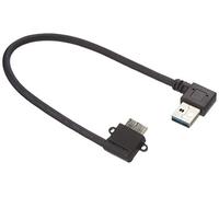 System-S - Cavo Dati Corto per Samsung Galaxy S5, con Micro USB 3.0, per la Ricarica di dispositivi, Cavo ad Angolo retto, 26 cm