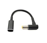 System-S Cavo DC 20 V 15 cm 5,5 x 2,5 maschio a USB 3.1 tipo C femmina, angolo intrecciato