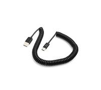SYSTEM-S Cavo di Ricarica USB a Spirale Tipo C 3.1 a USB 2.0, Adattatore, 100-200 cm, Nero