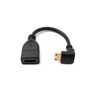 System-S Cavo HDMI 1.4, 17 cm, mini maschio a presa standard, adattatore ad angolo, nero