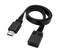 SYSTEM-S Cavo HDMI 1.4 50 cm standard maschio a femmina adattatore piatto in nero