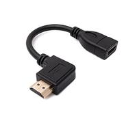 System-S Cavo HDMI 1.4 da 15 cm standard maschio a femmina, adattatore ad angolo, colore nero