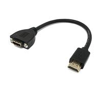 System-S Cavo HDMI 1.4 da 25 cm tipo A maschio a maschio, adattatore a vite, colore nero