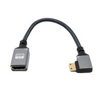 System-S Cavo HDMI 20 cm 4K UHD 60 Hz Mini maschio a femmina standard angolo intrecciato