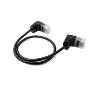 System-S Cavo LAN 25 cm RJ45 8P8C STP Cat6 maschio a maschio, adattatore ad angolo, nero