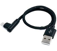 SYSTEM-S Cavo Micro USB ad Angolo retto 90° da Maschio a Maschio a USB 2.0 Tipo A 90° a Destra, Cavo Dati per la Ricarica, 20 cm, Colore: Nero