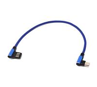 System-S Cavo Micro USB ad angolo retto su interfaccia USB reversibile tipo A 2.0, blu, 29 cm