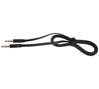 System-S Cavo Piatto per Cuffie Stereo AUX a 4 Poli, 2 x 3,5 mm, da 3,5 mm, Colore: Nero