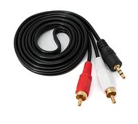 System-S Cavo RCA 2 RCA 1,5 m maschio a AUX 3,5 mm jack stereo AV in nero