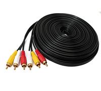 System-S Cavo RCA 3 RCA 15 m maschio a maschio Stereo & Composite AV Adapter Nero