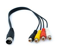 System-S Cavo RCA 4 RCA 30 cm femmina a DIN 5 poli, adattatore stereo, nero