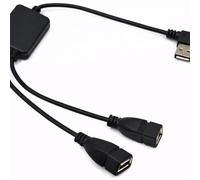 SYSTEM-S Cavo splitter USB 2.0 Y - maschio USB-A a 2 prese USB-A - spina angolare a 90° destra - distributore USB passivo - 30 cm