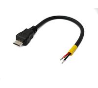 System-S Cavo USB 2.0 10 cm Micro B maschio a 2 estremità aperte per Raspberry Pi, nero