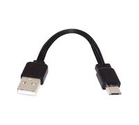 System-S Cavo USB 2.0 13 cm Micro B maschio a tipo A adattatore corto piatto nero