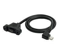 SYSTEM-S Cavo USB 2.0 50 cm Micro B femmina a maschio adattatore vite angolare nero