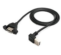 System-S Cavo USB 2.0 da 100 cm tipo A femmina a maschio adattatore vite angolo nero