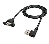System-S Cavo USB 2.0 da 100 cm tipo A femmina a maschio adattatore vite angolo nero