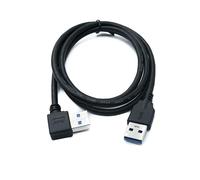 System-S Cavo USB 3.0, 100 cm, tipo A, maschio a maschio, adattatore angolo, nero