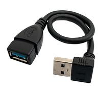 SYSTEM-S Cavo USB 3.0 20 cm Tipo A Maschio a Femmina Angolo in Nero