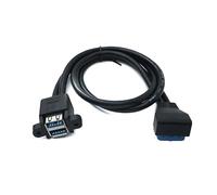 System-S Cavo USB 3.0 50 cm 20 Pin a 2X Tipo A Femmina Panel Mount Angolo Down Angled