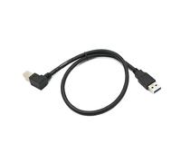 System-S Cavo USB 3.0 50 cm tipo B maschio a A adattatore angolo right angolato 5 Gbps 100 W in nero