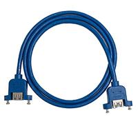 System-S Cavo USB 3.0 da 100 cm tipo A femmina a femmina, adattatore a vite in blu