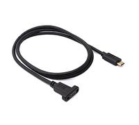 SYSTEM-S Cavo USB 3.1 100 cm Tipo C maschio a femmina adattatore a vite in nero