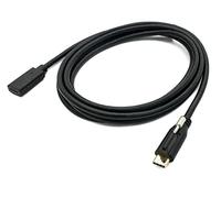 System-S Cavo USB 3.1, 2 m, tipo C maschio a femmina, adattatore a vite, colore nero