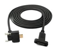 System-S Cavo USB 3.1 2 m Tipo C Maschio a Femmina Vite Angolo in Nero