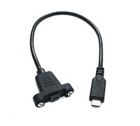 System-S Cavo USB 3.1 30 cm Tipo C maschio a 2.0 Mini B femmina 5 pin pannello Mount 28 mm