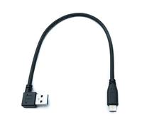 System-S Cavo USB 3.1 30 cm tipo C maschio a 3.0 A maschio angolare 5 Gbps adattatore in nero