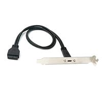 SYSTEM-S Cavo USB 3.1, 50 cm, tipo C femmina a 20 pin, adattatore a vite PCI, colore nero