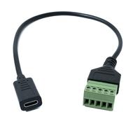 System-S Cavo USB 3.1 da 30 cm tipo C femmina a 5 poli, adattatore nero