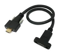 SYSTEM-S Cavo USB 3.1 da 30 cm tipo C maschio a femmina adattatore a vite in nero