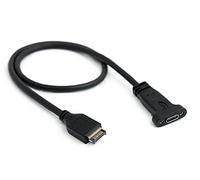 SYSTEM-S Cavo USB 3.1 da 50 cm tipo E maschio a femmina tipo C PCI adattatore a vite in nero