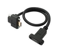 SYSTEM-S Cavo USB 3.1 Gen 2 100W Tipo C maschio a femmina con angolo a vite in nero